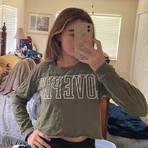 Victoria’s Secret Pink Army Green Medium long sleeve cropped tee
